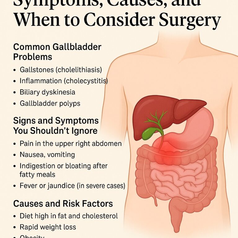 Gallbladder Problems: Symptoms, Causes, and When to Consider Surgery